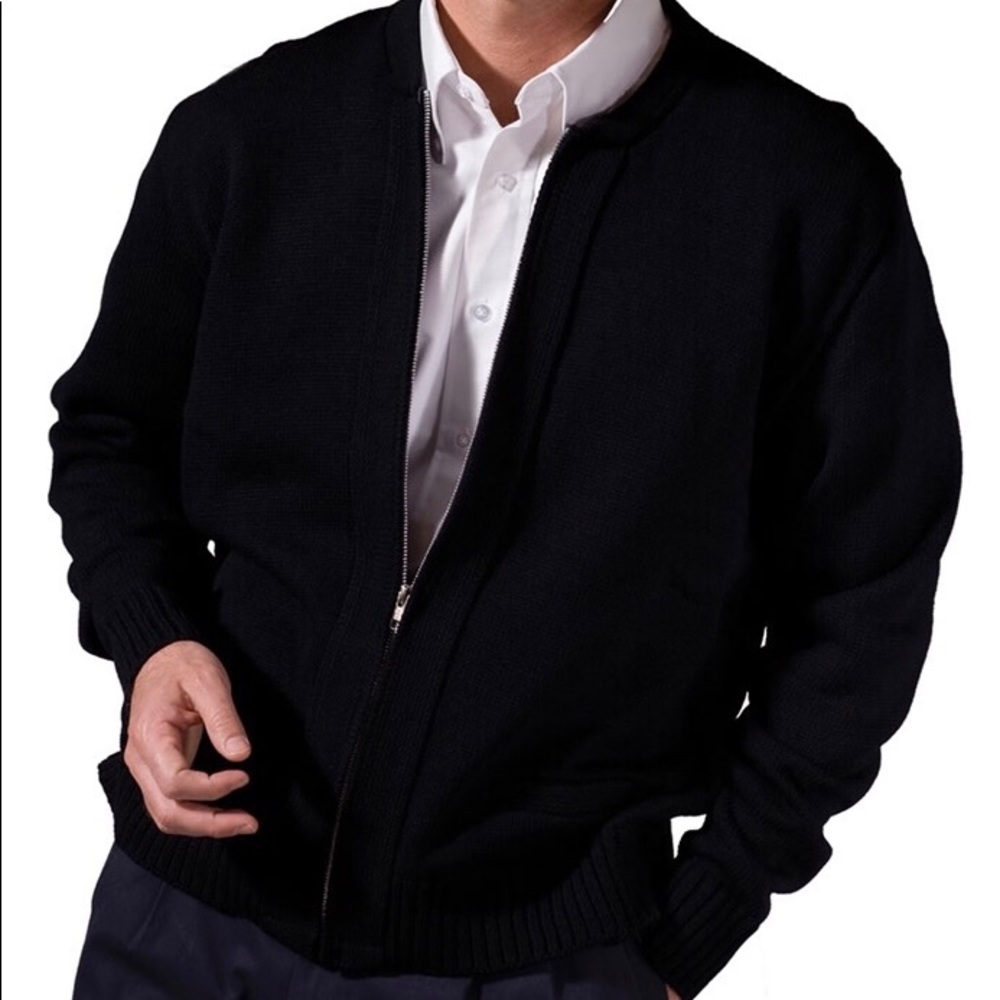 Edwards Men's Full Zip Crew Neck Cardigan Sweater With Pockets